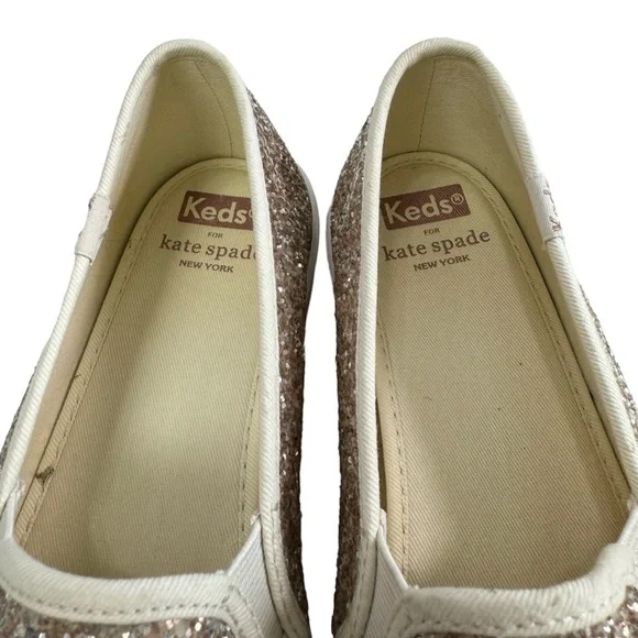 Keds Kate Spade Rose Gold/ Champagne Cream Double Decker SlipOn Sneaker Size 8.5 - Picture 9 of 16